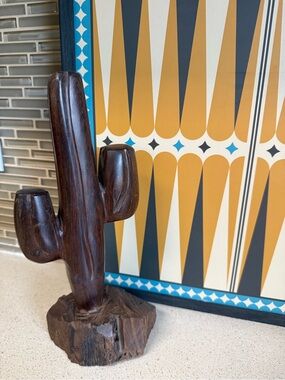 Vintage Mid-Century Ironwood Saguaro Cactus